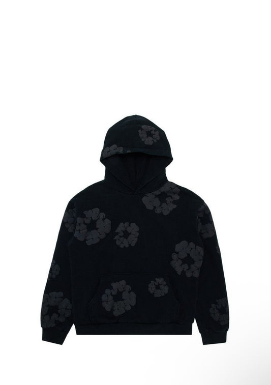 Denim Tears Cotton Wreath Hooded Sweatshirt 'Black Monochrome'